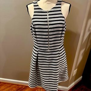 Express Black and White Striped Knit Dress